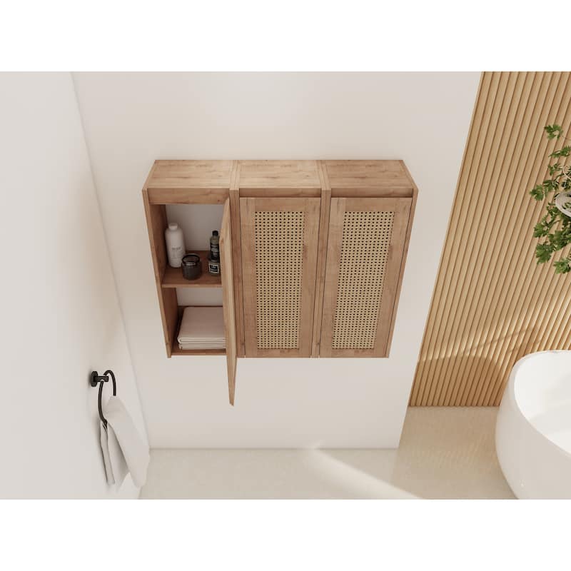 36" Bathroom Side Cabinet,Soft Close Doors,Float Mounting Design