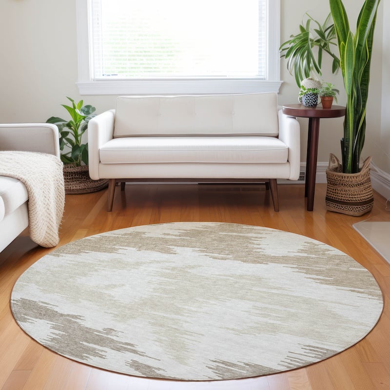 Premium Washable Super Soft Modern Chic Mayfield Rug - Ivory - 8' x 8' - Round