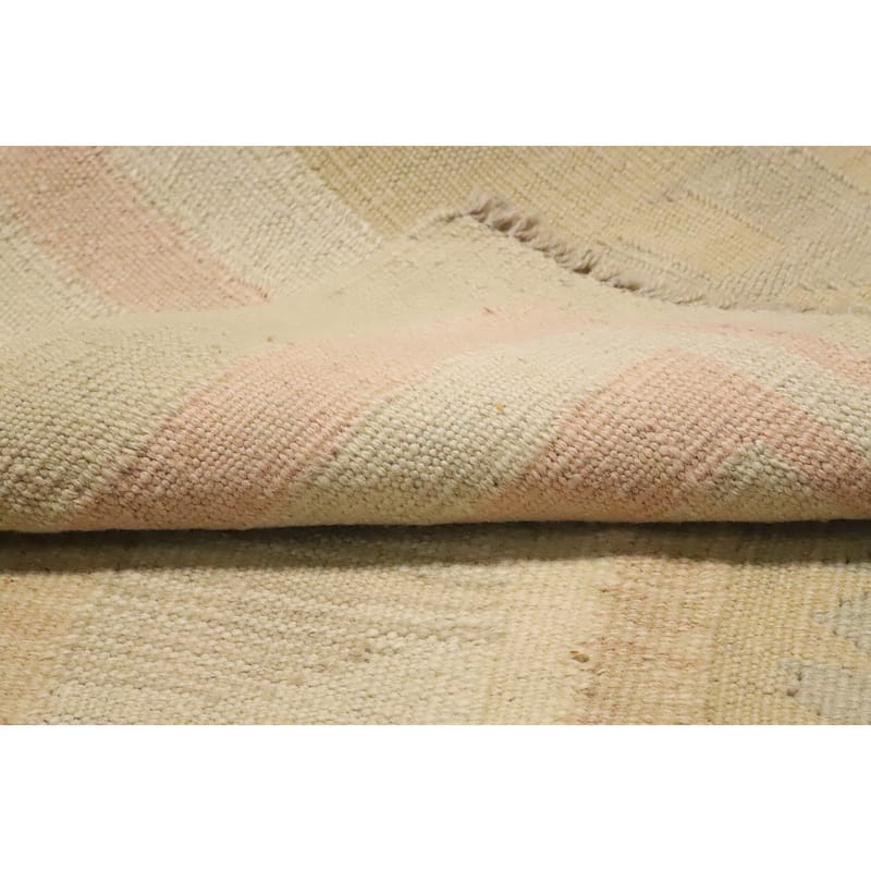 Hand Woven Oriental 100% Wool Carpet Southwestern Tribal Yellow & Gold Kilim Area Rug - 4' 9'' X 3' 2''
