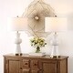 preview thumbnail 2 of 14, SAFAVIEH Lighting 30 inch Navy Lola Column Lamp (Set of 2)