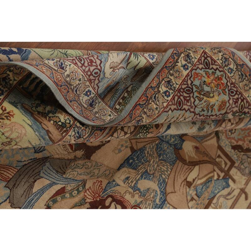 Vegetable Dye Isfahan Persian Vintage Rug Handmade Wool Carpet - 4'11" x 7'8"