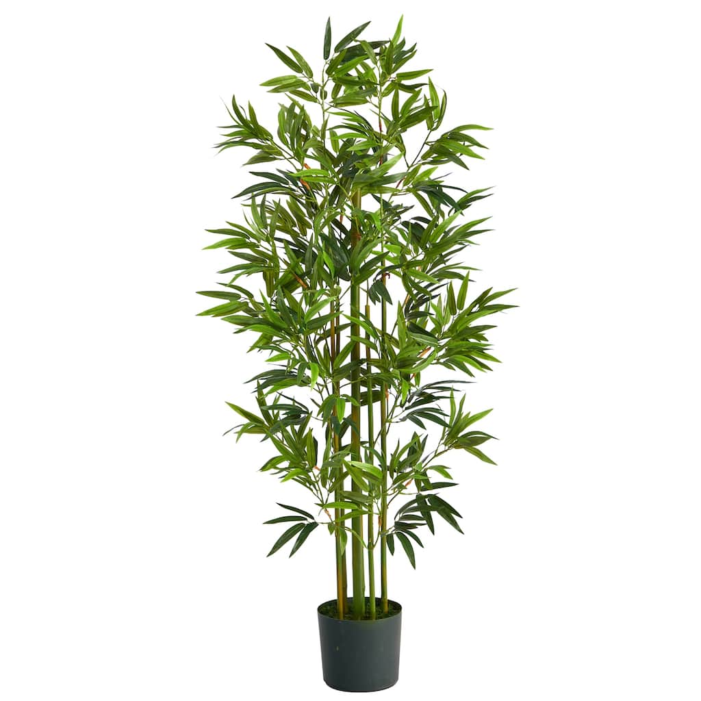 Artificial Bamboo Tree 5ft Indoor Outdoor Decorative Plant Home Decor - Green - 51-60 Inches