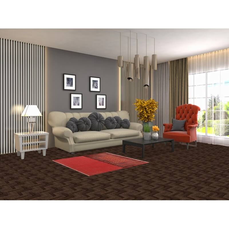 Geometric Turkoman Persian Square Rug Hand-Knotted Wool Carpet - 3'4" x 3'4"