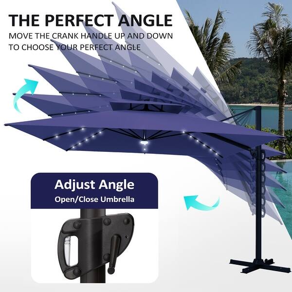 11 ft solar led lighted patio umbrella w tilt adjustment Best Choice Products 10ft w/ Adjustment, UV-Resistant Fabric Experience effortless outdoor comfort with this 11 x 11 ft Best Choice products 10ft Deluxe