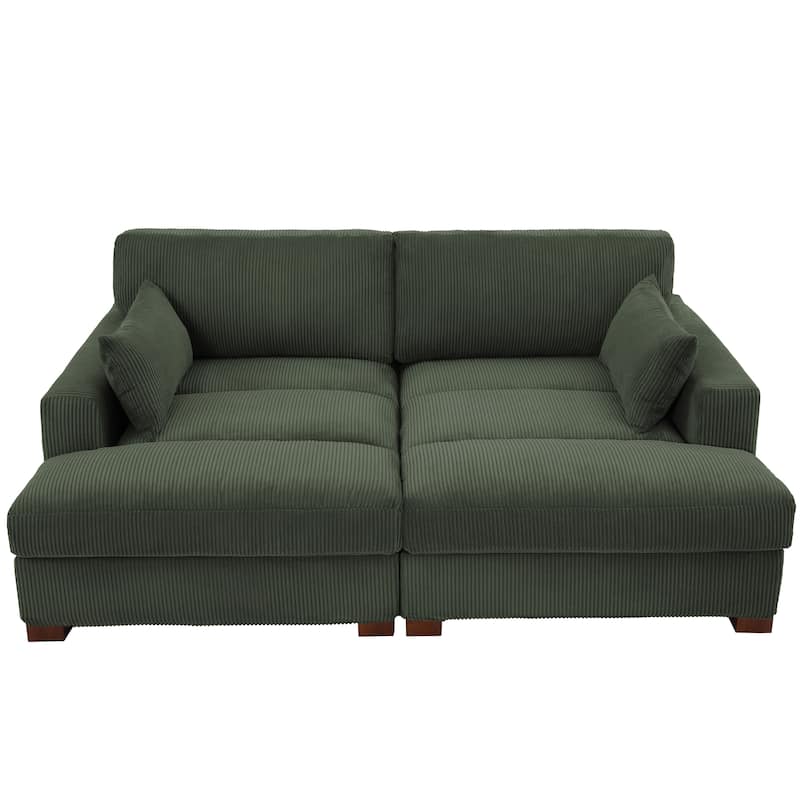 84" Corduroy Modular Sectional Sofa Couch for Living Room - 84" W