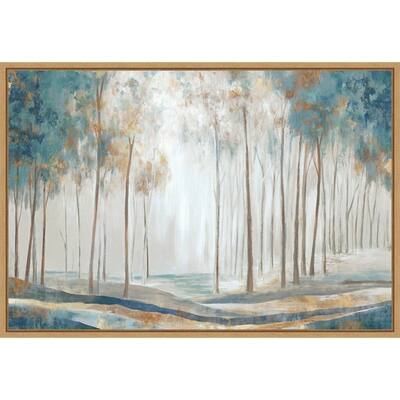 White Rays (Blue Trees) by Eva Watts Framed Canvas Art