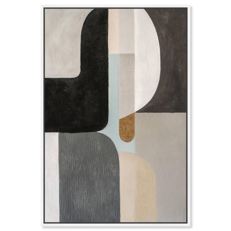 Interlocking Segments III Canvas by Art Remedy - 36" x 54" - White