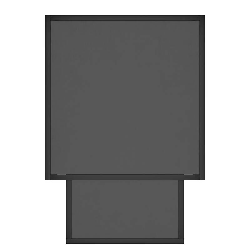 Contemporary Metal and Engineered Wood 2pc Coffee Table - Black