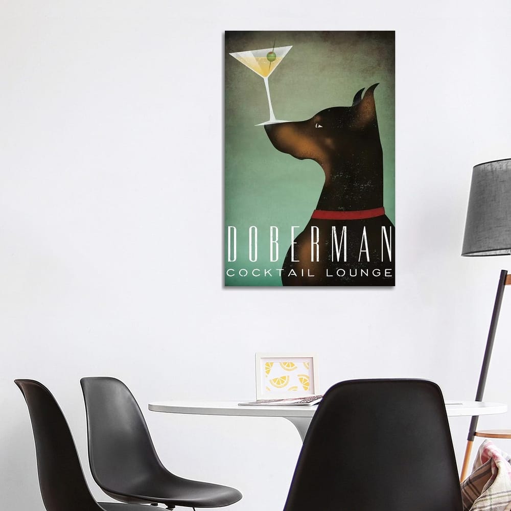 iCanvas "Doberman Cocktail Lounge" by Ryan Fowler Canvas Print