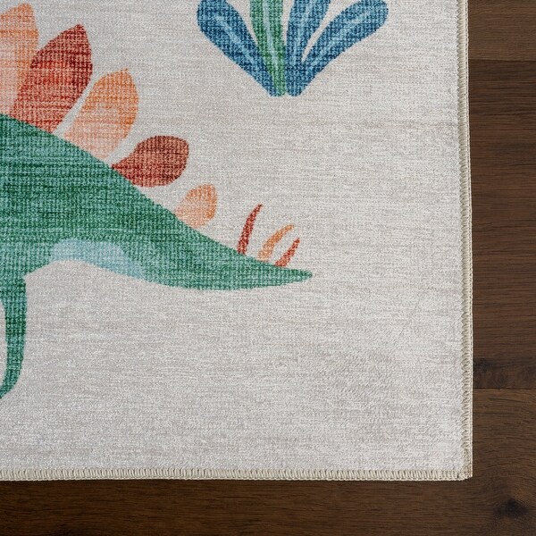 Nuloom Pavani Dinosaur SplashGuard Machine Washable Kids Area Rug