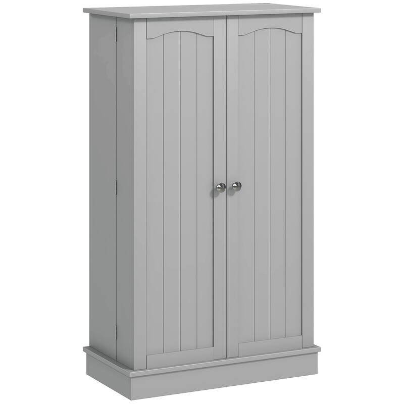 Modern Buffet Kitchen Pantry Cabinet with Adjustable Shelves and Side Racks, Small Storage Organizer Cabinet with Doors