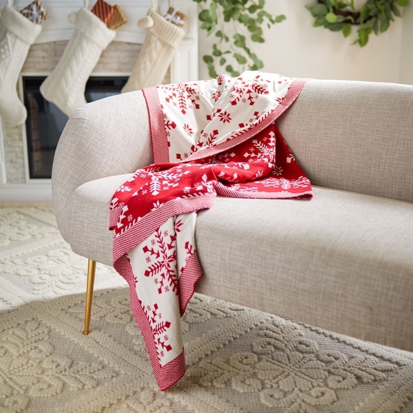 Red throw outlet blanket and pillows