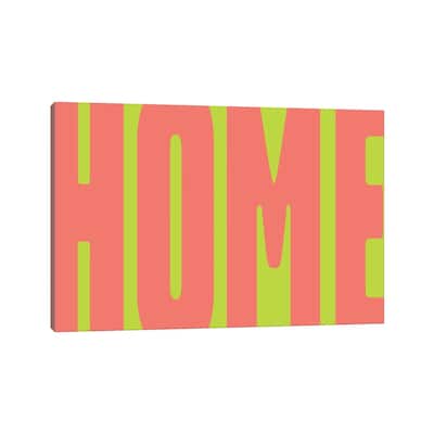 iCanvas "Home Green Fluo" by Mambo Art Studio Canvas Print