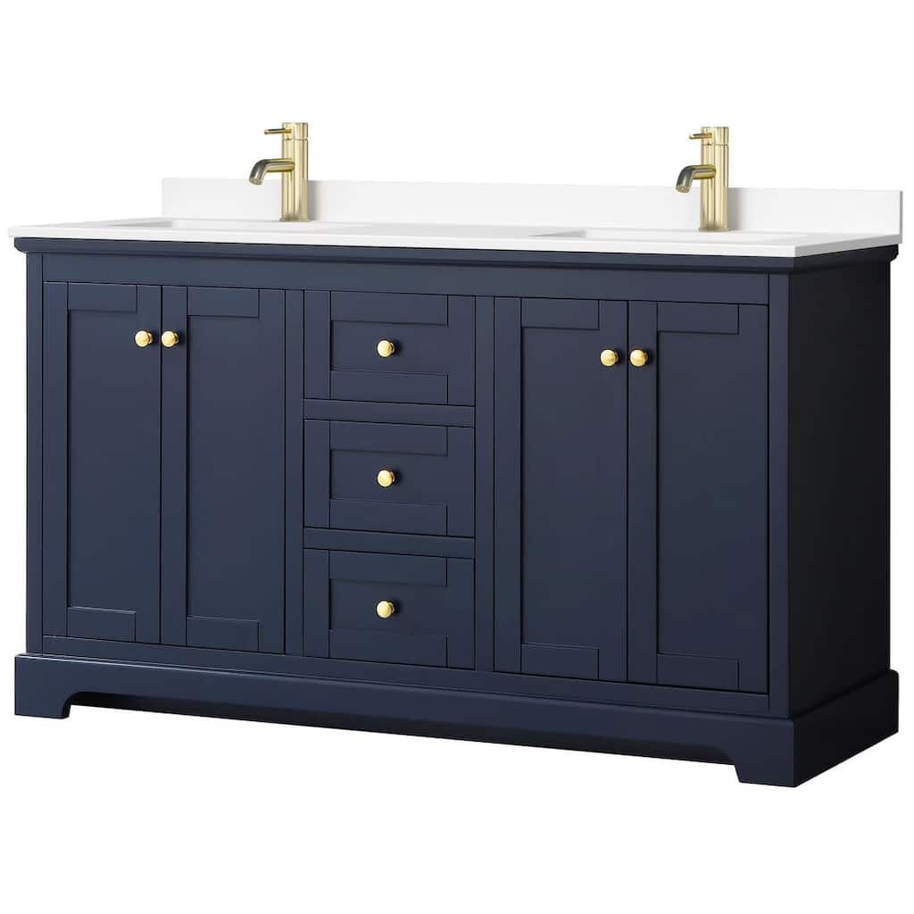 Wyndham Collection Avery 60" Free Standing Double Basin Vanity Set