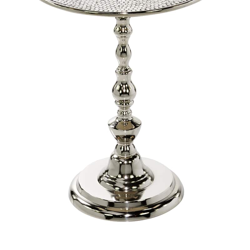 Aluminum Metal Accent Table - Silver - Roche River Decor - 16"Wx16"Lx20"H