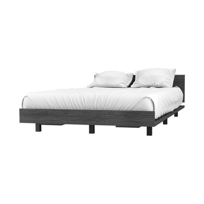 Twin Size Particle Board Panel Bed with Headboard