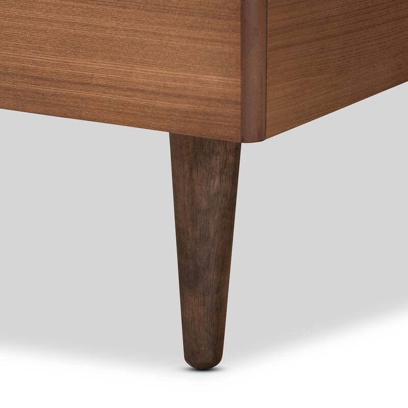 Kioshi Transitional Ash Walnut Finished Wood Platform Bed