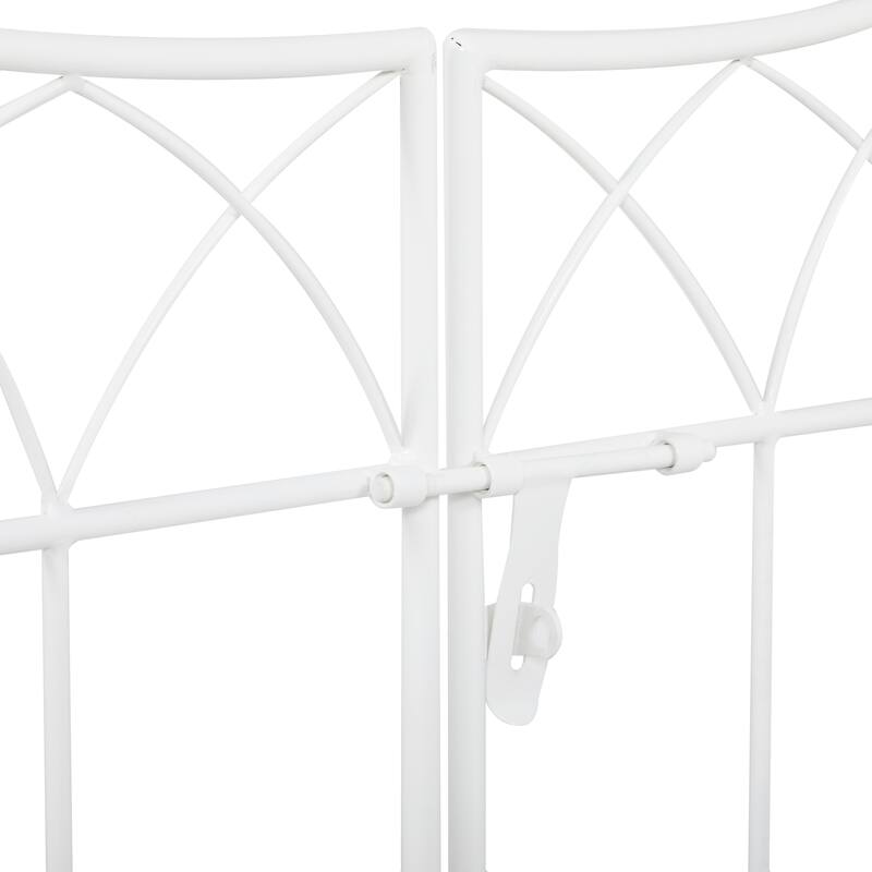 White or Black Metal Traditional Garden Arch Arbor with Gate 86"H