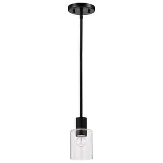 Clarksville 5 Inch Mini Pendant Matte Black with Clear Glass - Matte Black