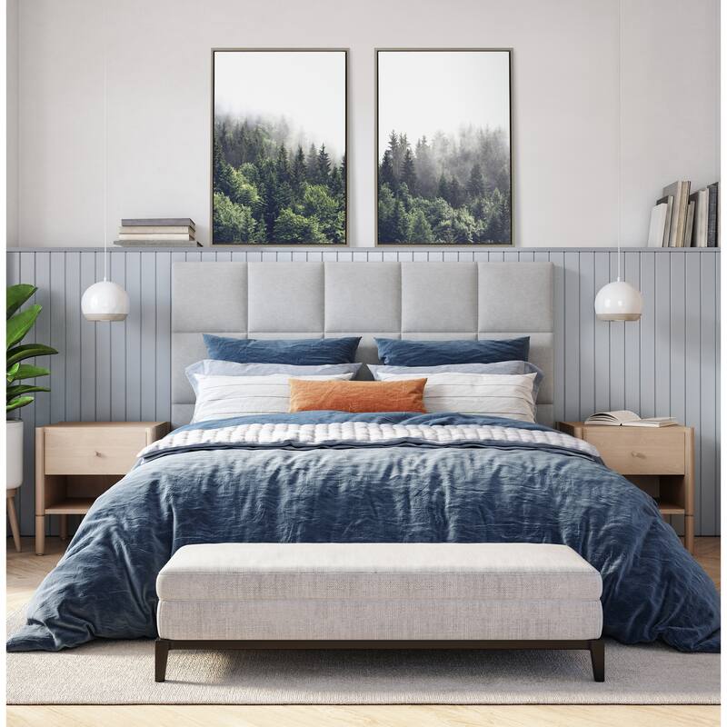 Kate and Laurel Sylvie Foggy Canvas Set by The Creative Bunch Studio