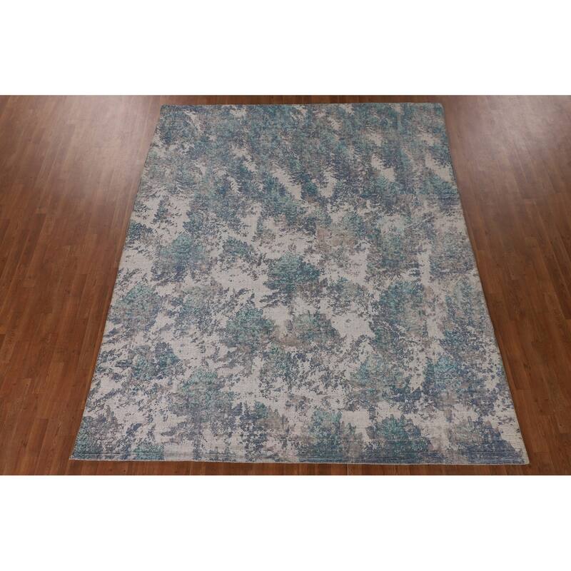 Modern / Abstract Area Rug Handmade Multi-Color Wool Carpet - 7'11"x 9'10"