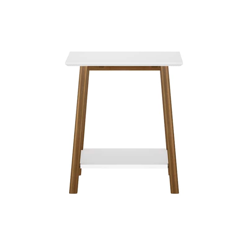 Max and Lily Mid-Century Modern End Table Nightstand with Shelf