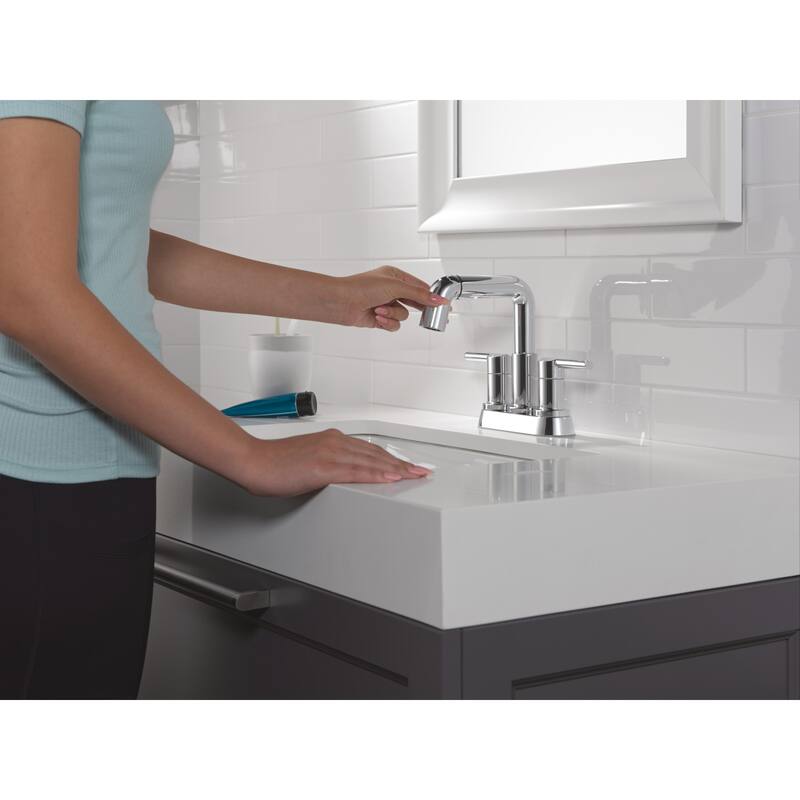 Delta 25849LF-PD Nicoli 1.2 GPM Centerset Bathroom Faucet with Pull