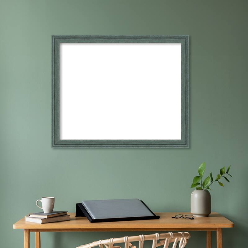 Amanti Art Upcycled Brown Grey Framed Dry Erase Magnetic Board