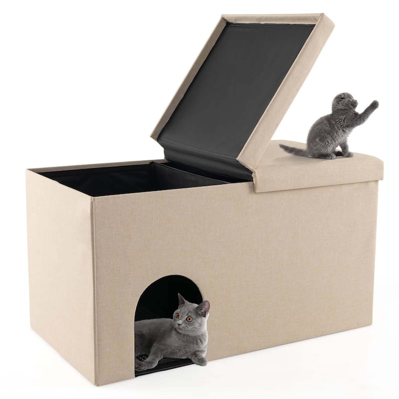 Costway Cat Litter Box Enclosure Hidden Furniture Cat Washroom Shoe - See Details