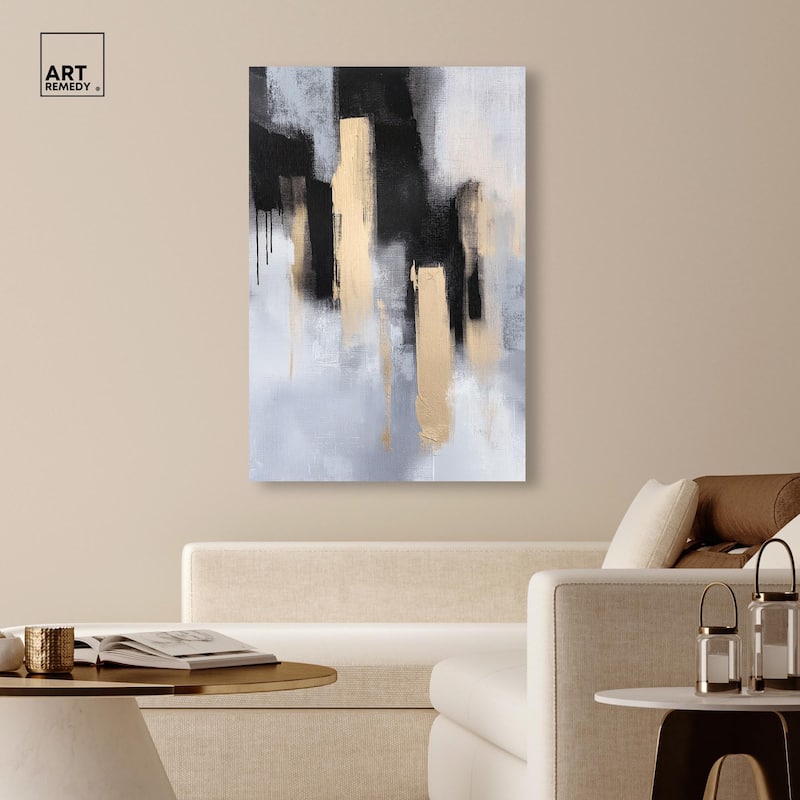 Onyx and Aureolin II Canvas by Art Remedy, Gallery Wrapped