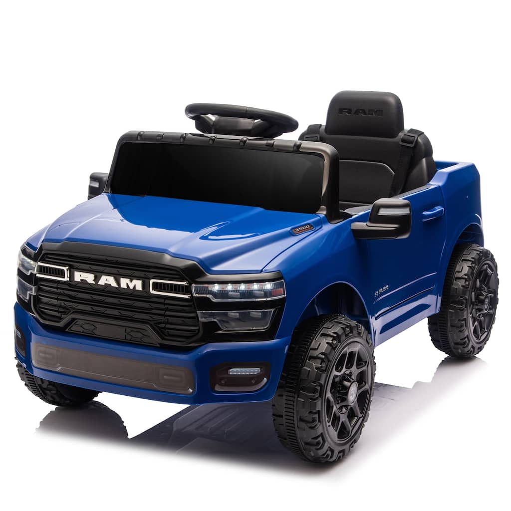 Licensed Dodge RAM 3500 12V Kids Ride On Truck, W/ Remote Control, 2WD & Rear Shock Suspension, LED Headlights
