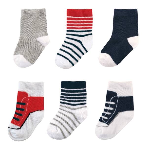 slide 1 of 1, Luvable Friends Baby Boy Newborn and Baby Socks Set, Boy 6-Pack, 0-6 Months - Boy 6-Pack 0-6 Months - Boy 6-Pack