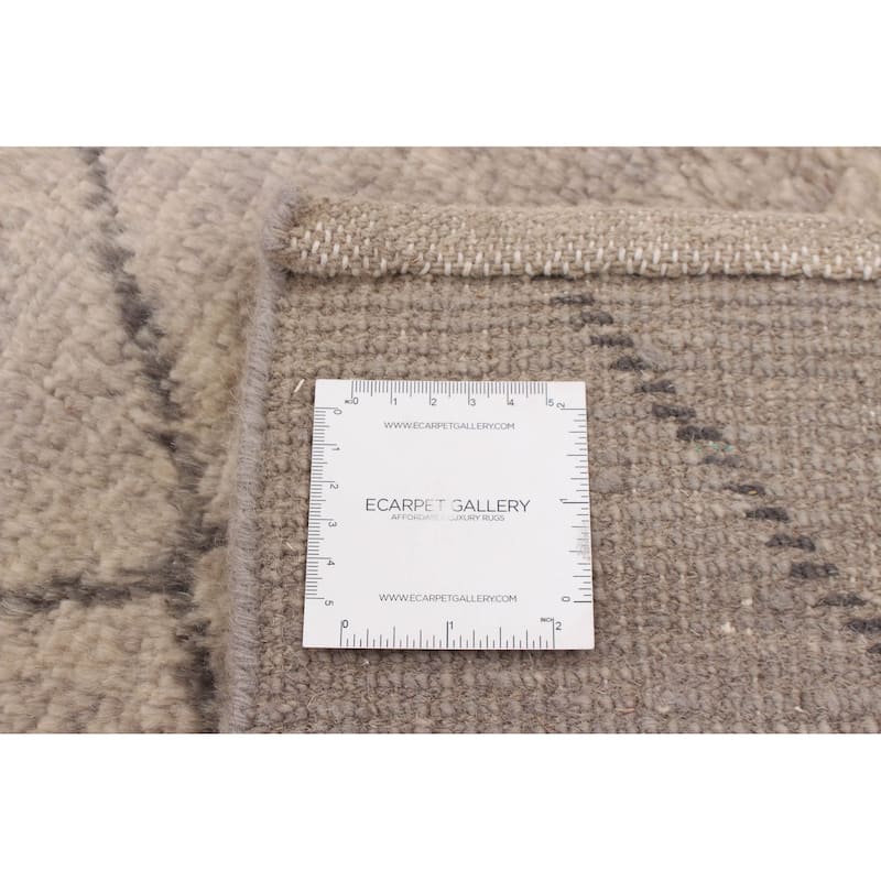 ECARPETGALLERY Hand-knotted Tangier Light Grey Wool Rug - 8'11 x 12'0
