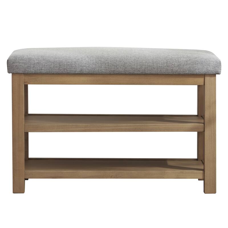 HUIMO Multi-Functional Solid Wood Bench with Storage Shelves 46in/39in