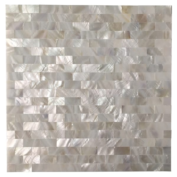 slide 2 of 13, Art3d Mother of Pearl Shell Tile for Kitchen Backsplash/Bathroom White Rectangle,Seamless 10-Pack