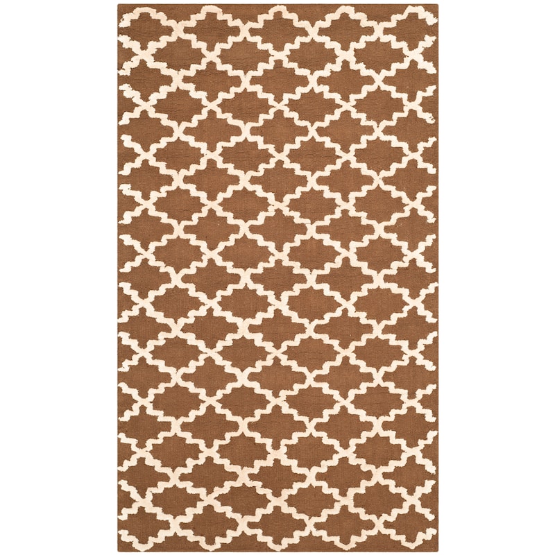 SAFAVIEH Handmade Newport Hayleigh Modern Cotton Rug - 2'6" x 4'3" - Chocolate/Ivory