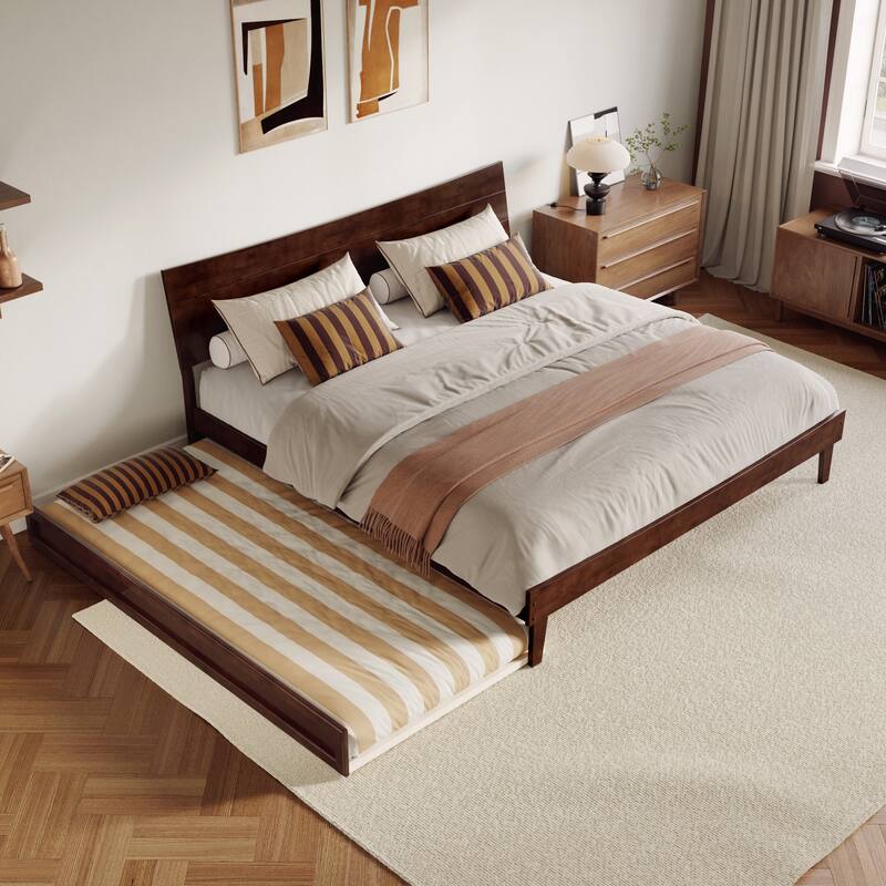 Phoenix Wood Platform Bed with Trundle