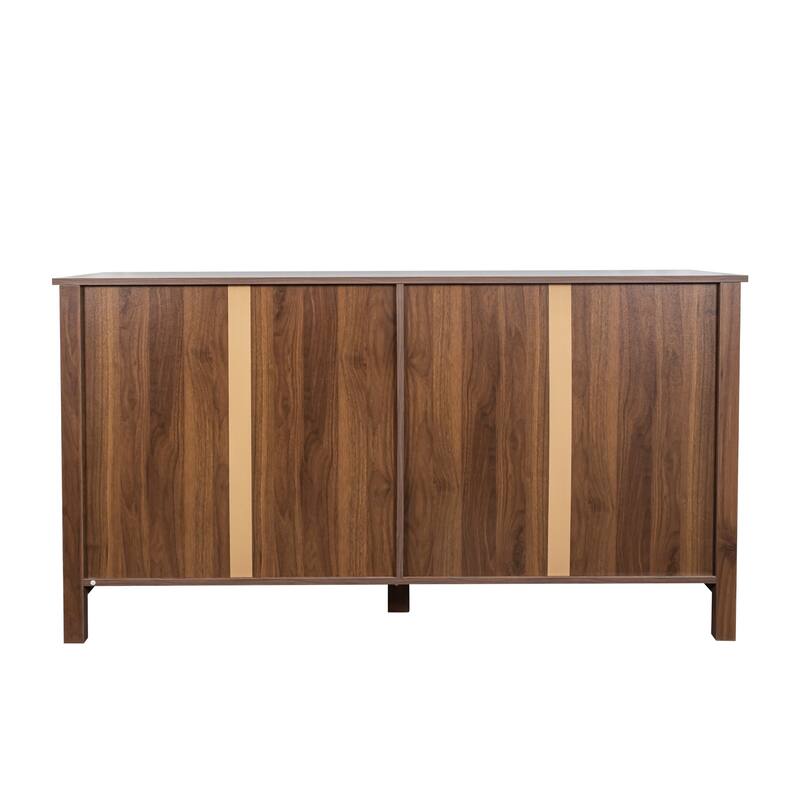 59" Sideboard Buffet Cabinet with Storage, Freestanding Wood Coffee Bar Cabinet with 4 Doors for Kitchen, Hallway