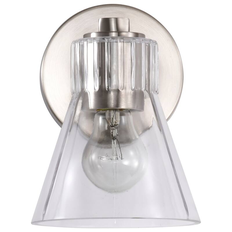 Gianna 1 Light Vanity Brushed Nickel Finish Clear Glass - Brushed Nickel