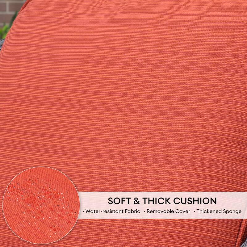 OVIOS 9-piece Patio Wicker Swivel Chair Set With 30" Fire Pit