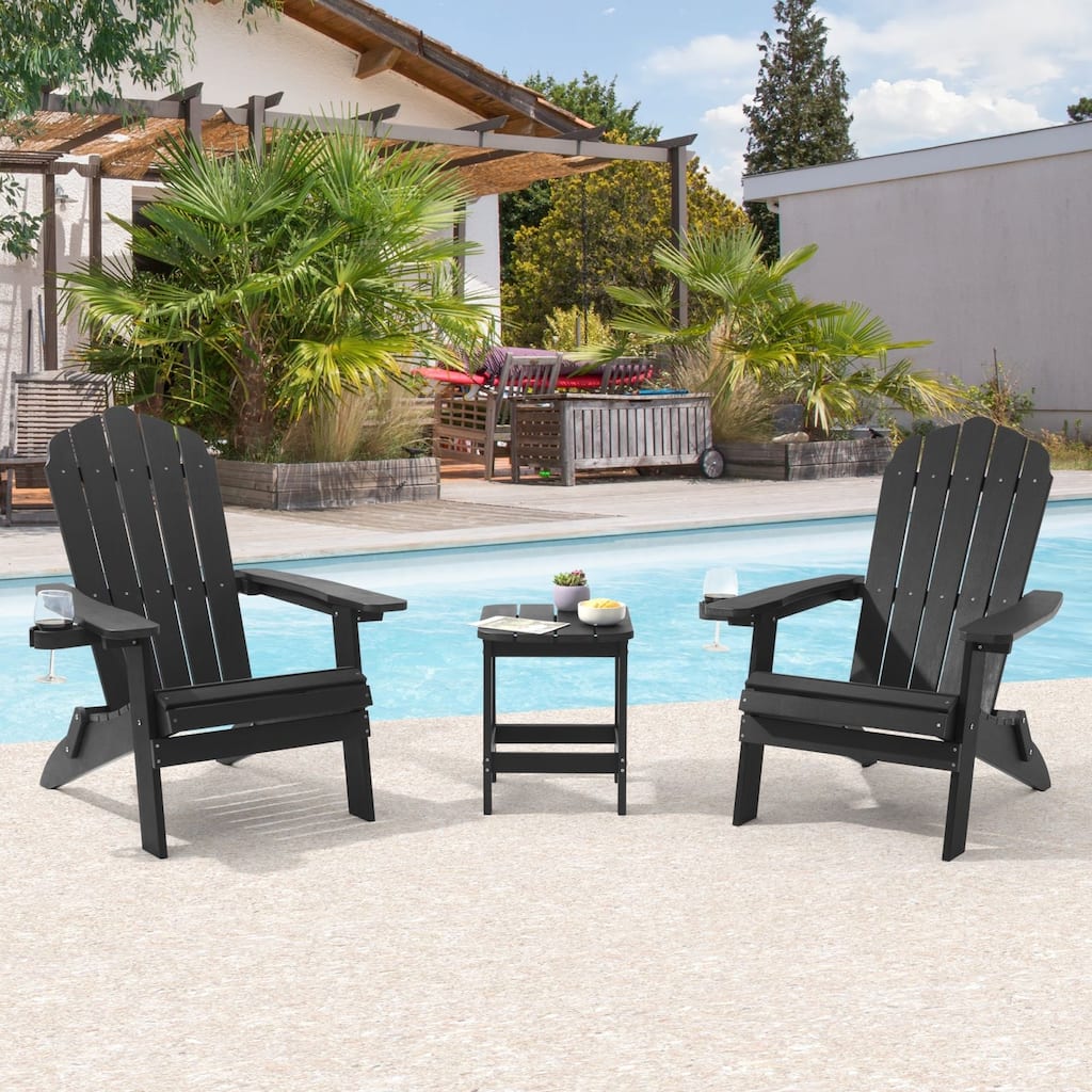 Bonosuki Set of 2 Folding Adirondack Chair Patio Fire Pit Chair