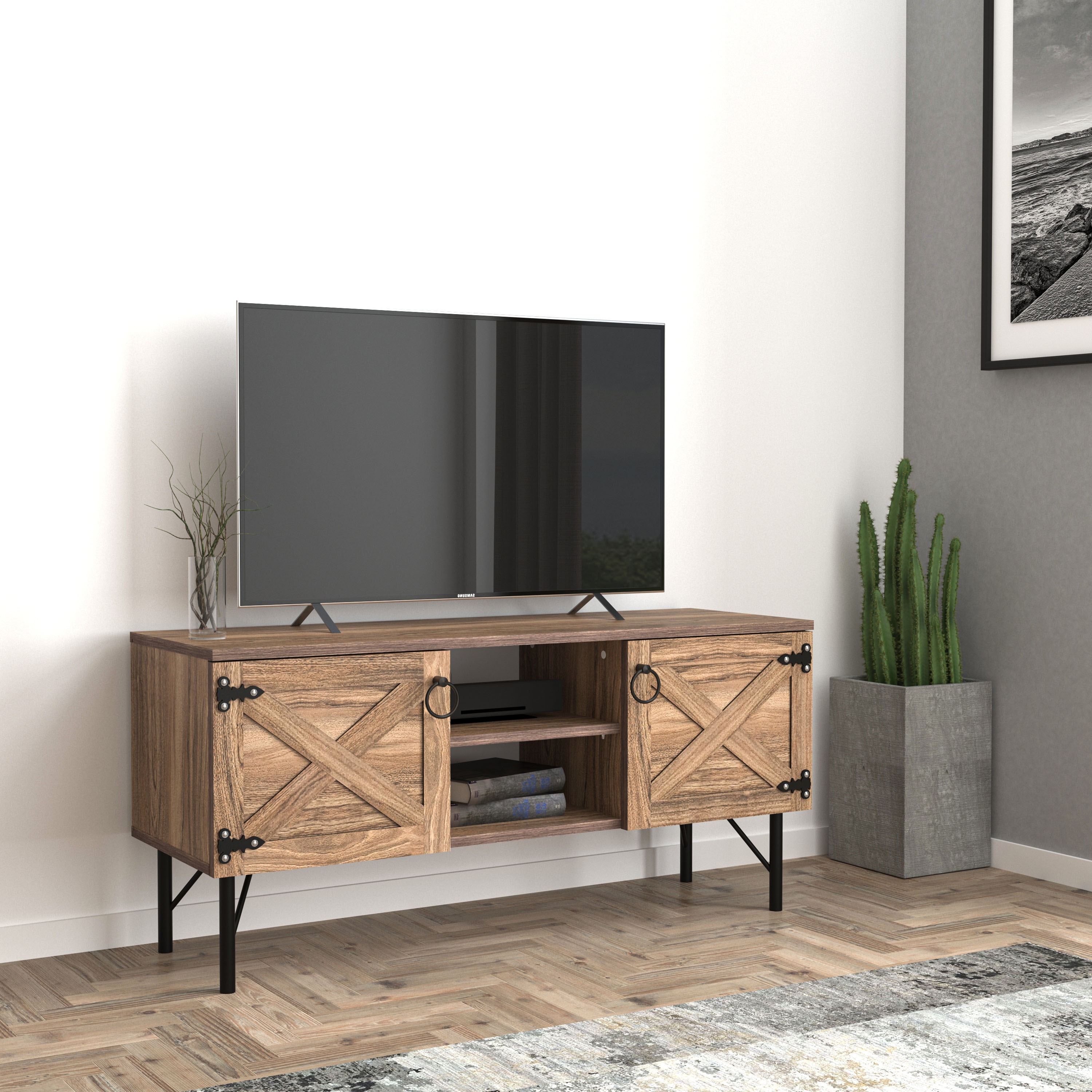2 Cupboards Vintage TV Stand Vintage 47
