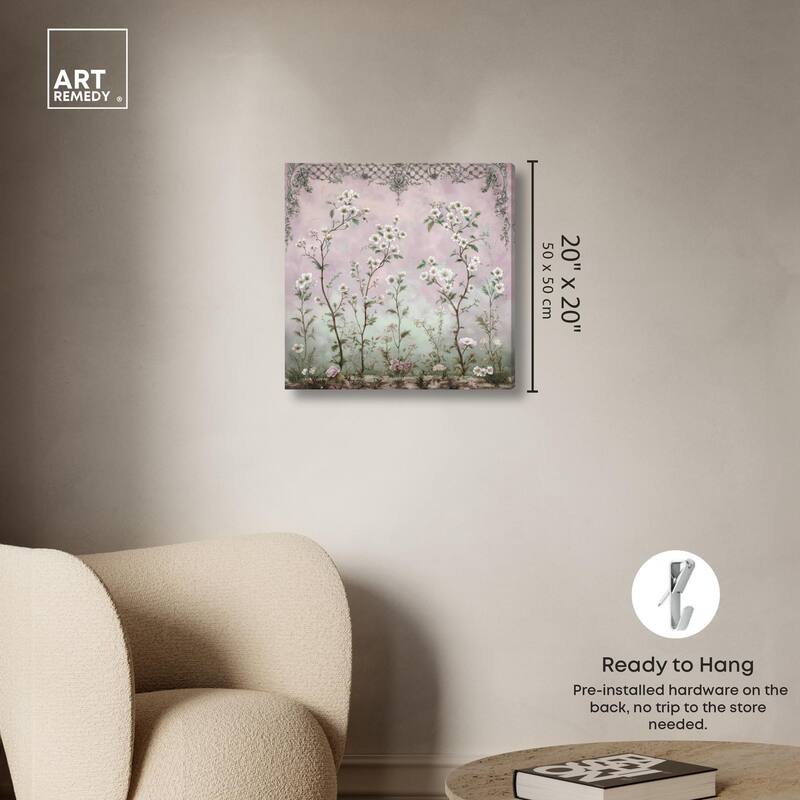 Floral Frieze in Fade Canvas by Art Remedy, Gallery Wrapped