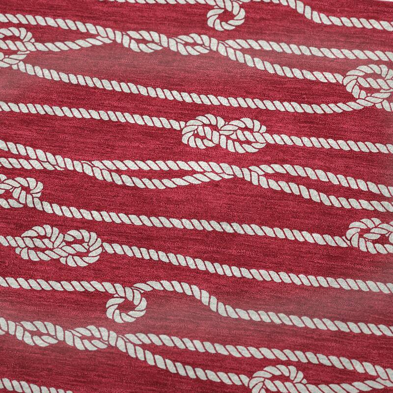 Premium Machine Washable ASB152 Nautical Rope Sherpa Throw Blanket