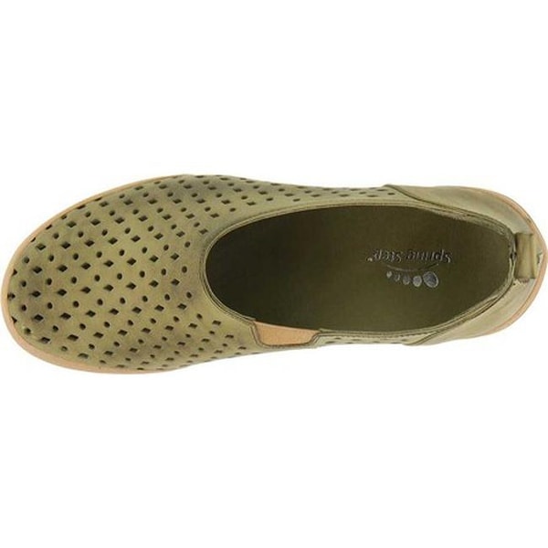 olive green womens flat shoes