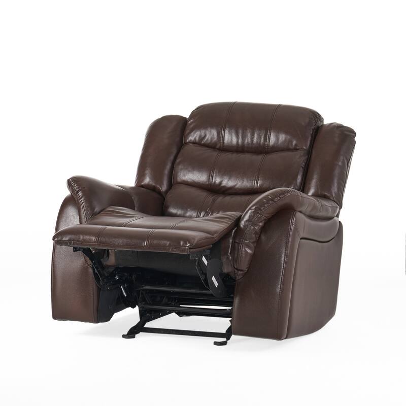 Roomfitters Classic Oversized Glider Recliner Chair with Plush Seat, Dark Brown