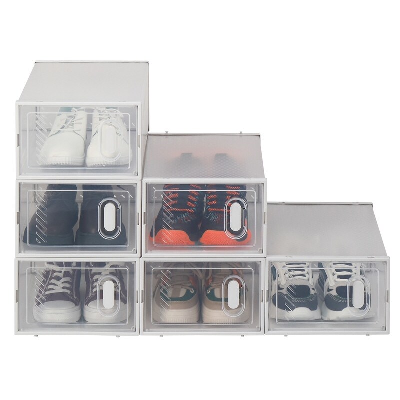 Btmway clear plastic stackable new arrivals shoe storage boxes shoe pack
