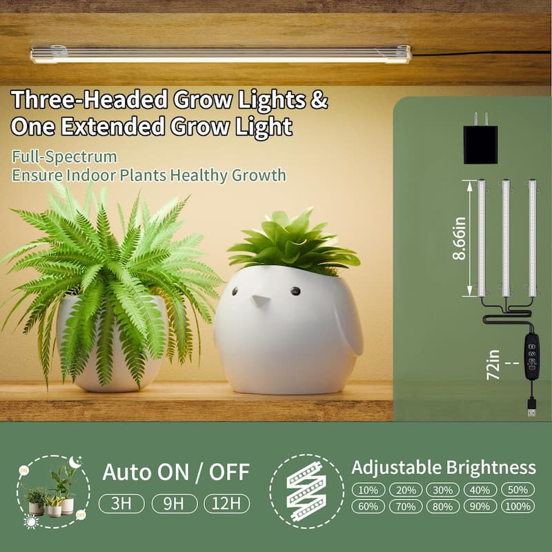 Plant Stand Indoor with Grow Light, 9 Tiered 63" Tall Indoor Plant Shelves for Multiple Plants, Large Metal Plant Shelf