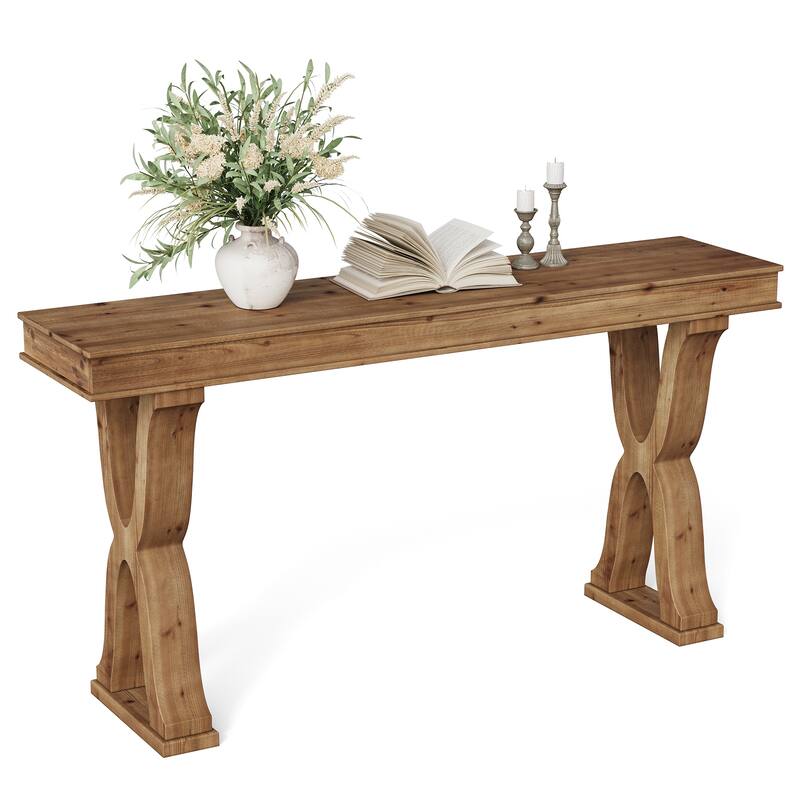 Solid Wood Console Table, Entryway Table, Long Sofa Side Hallway Foyer Table for Living Room