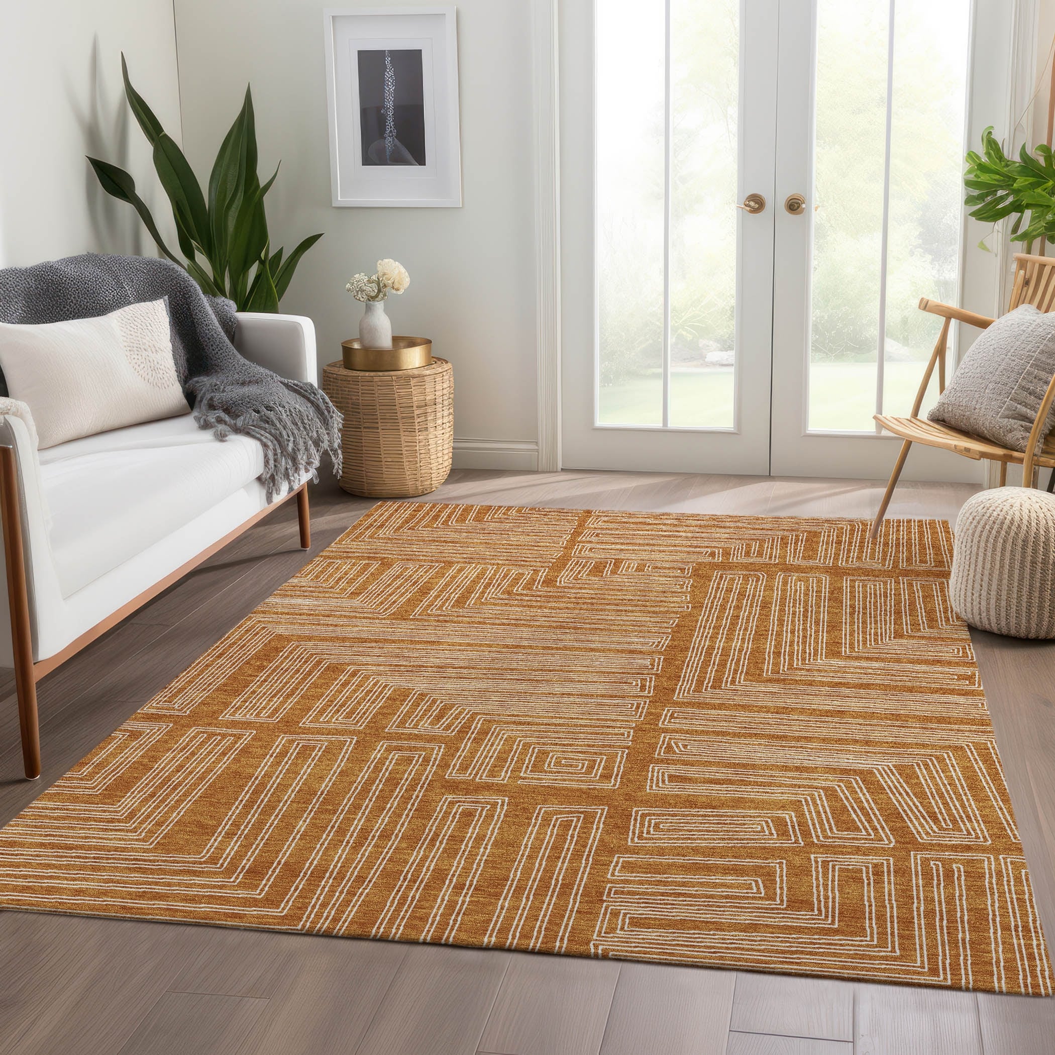 Premium Washable Super Soft Mid Century Modern Mayfield Rug - On